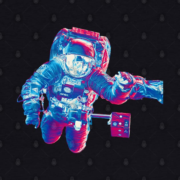 NASA Astronaut in Blue, Pink and White Colors by The Black Panther